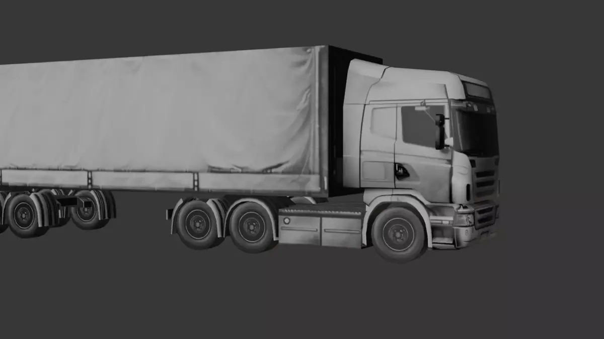 Cargo Semi Truck 3D Model 02 Low-poly 3D model