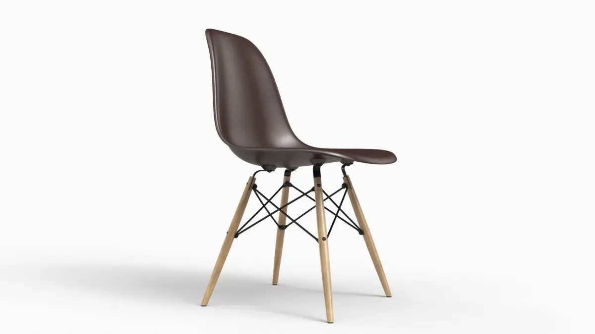Eames Plastic Side Chair DSW Chocolate 3D model