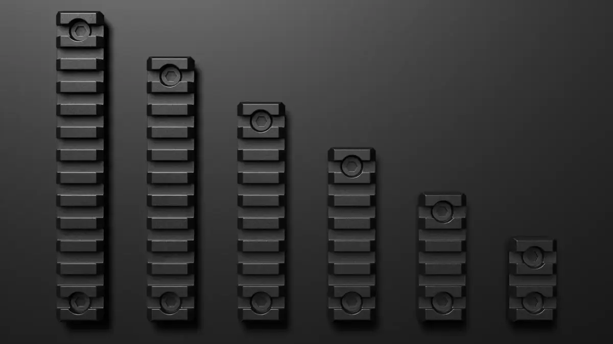 Modular Picatinny Rail Pack  6 Sizes   Low-poly 3D model