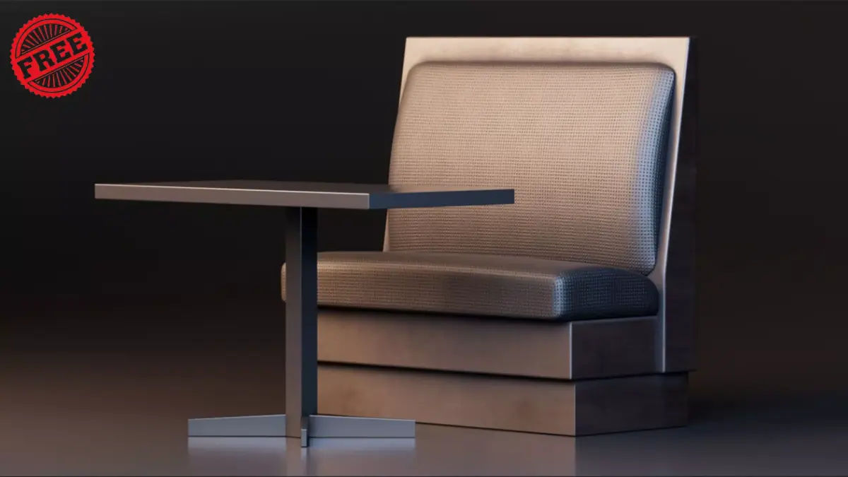 Modern Restaurant Chair with Table Free low-poly 3D model