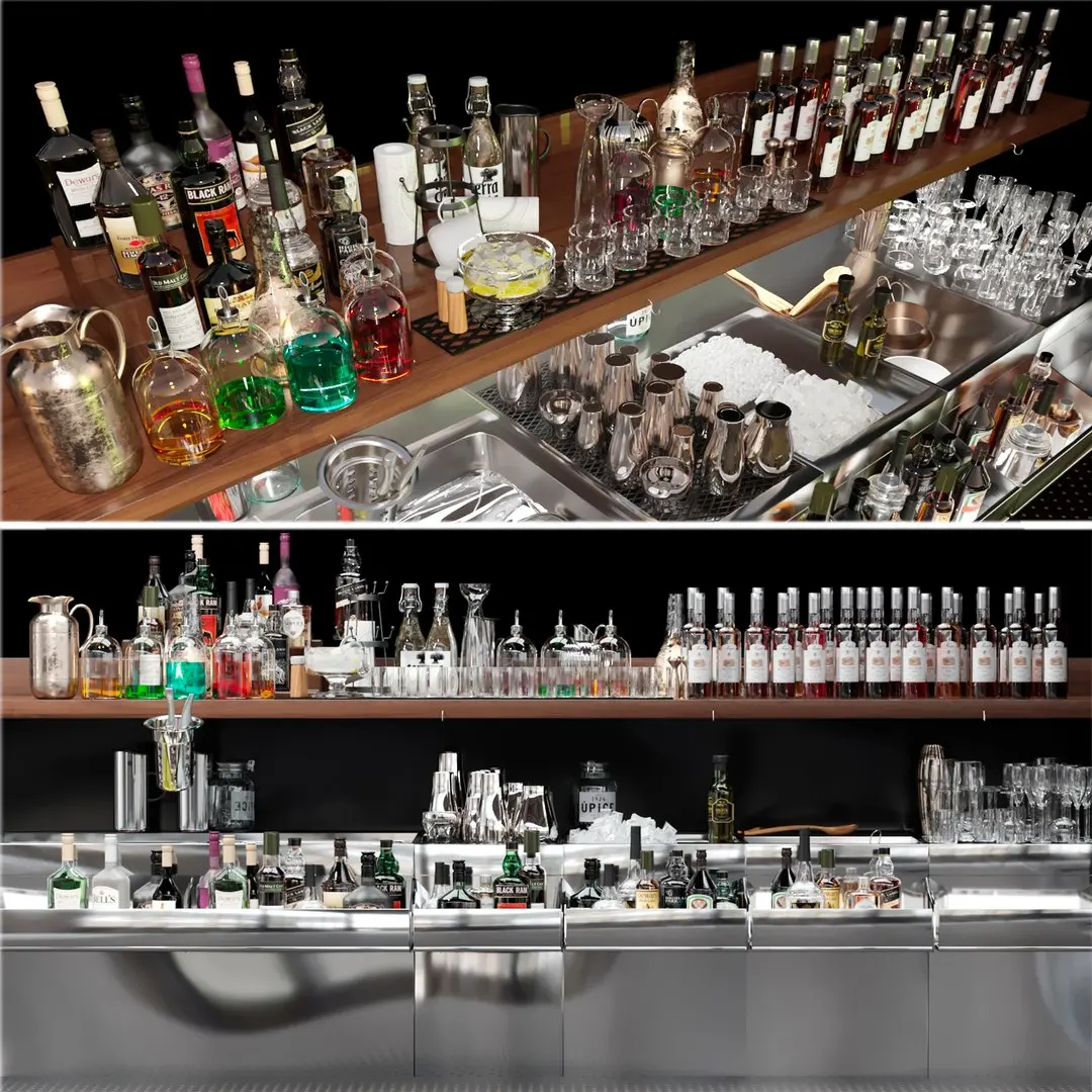 Biggest Alcohol Bar Set 3D model