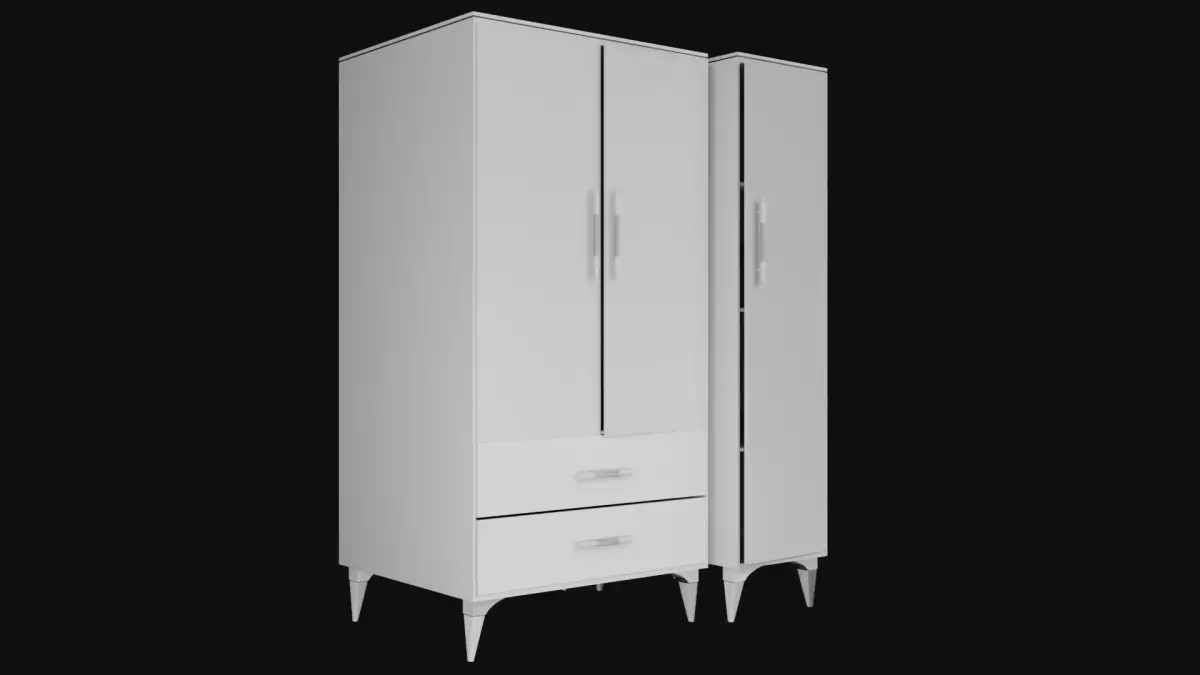 White Closet 3D model