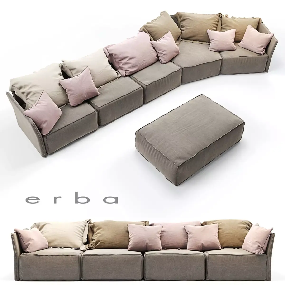 Modular sofa Indipendent Erba  Free 3D model