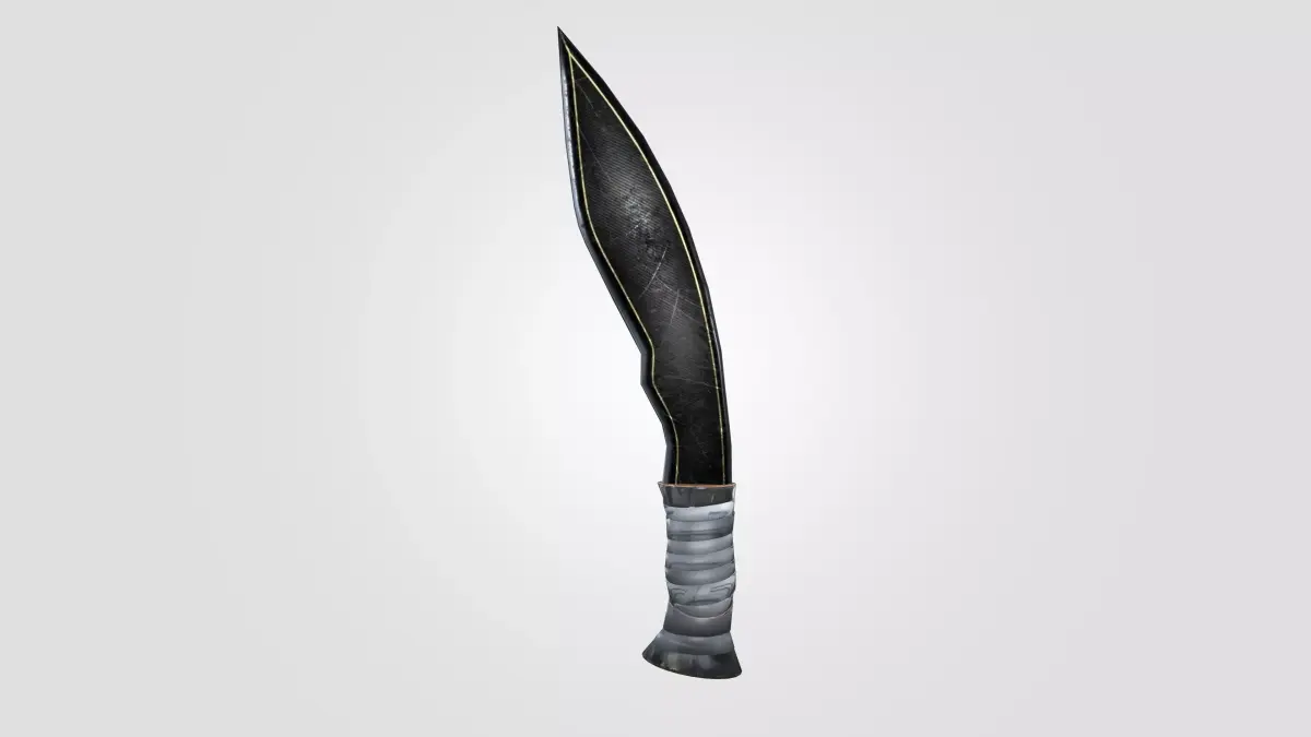 Dark Combat Dagger Low Poly PBR Game Ready 3D Weapon Low-poly 3D model