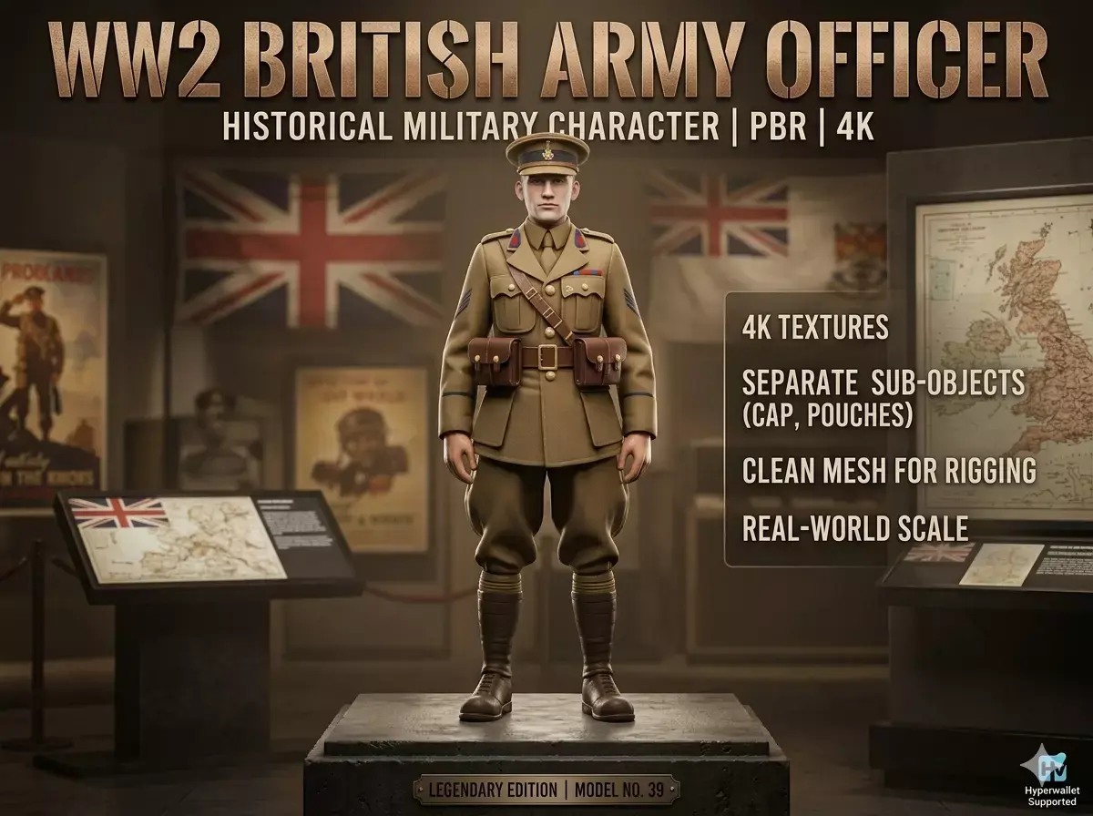 WW2 British Military Officer 3D model