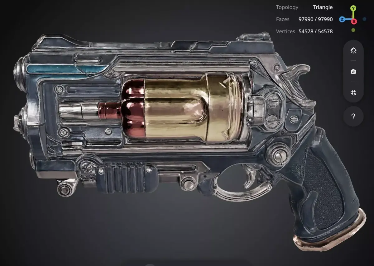 Revolver Gun 3D model 7