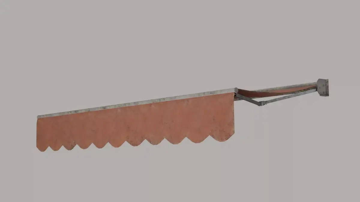 Wavy Retractable Awning for Outdoor Shop Sunshade 3D model