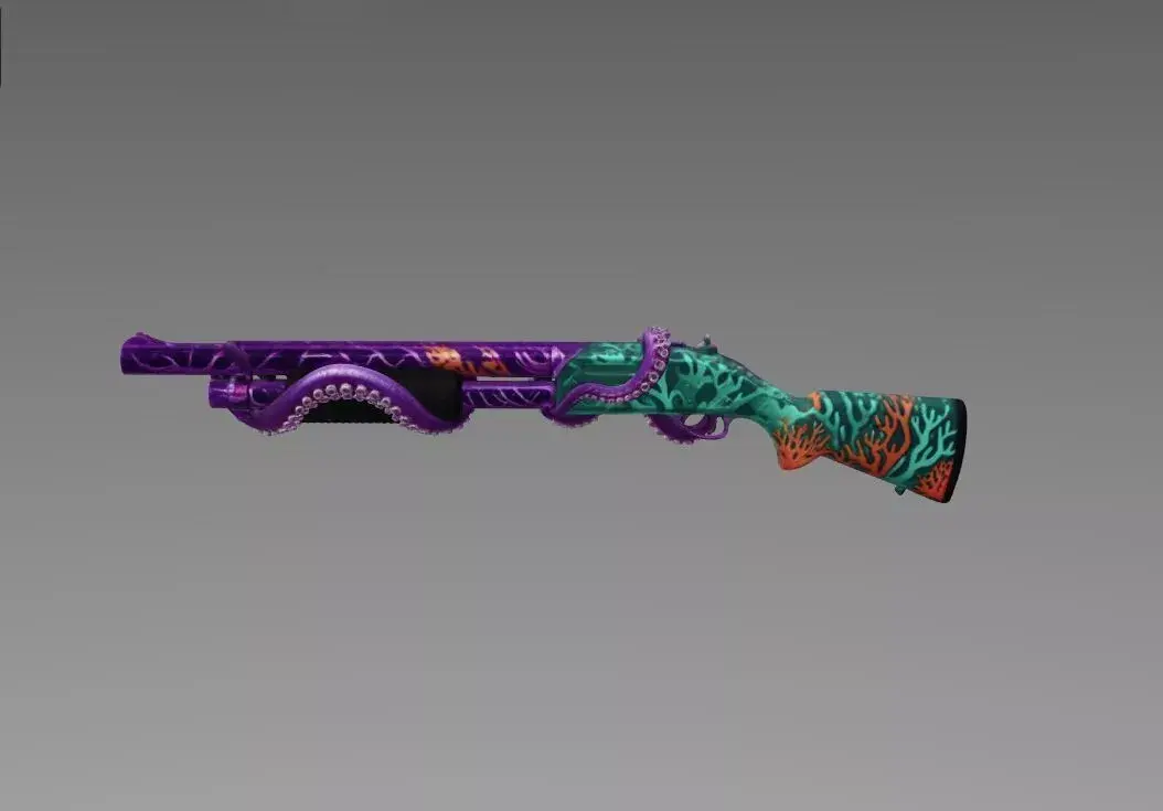 Krakens Reach Shotgun - Eldritch Tentacle Pump Action 3D Model Low-poly 3D model