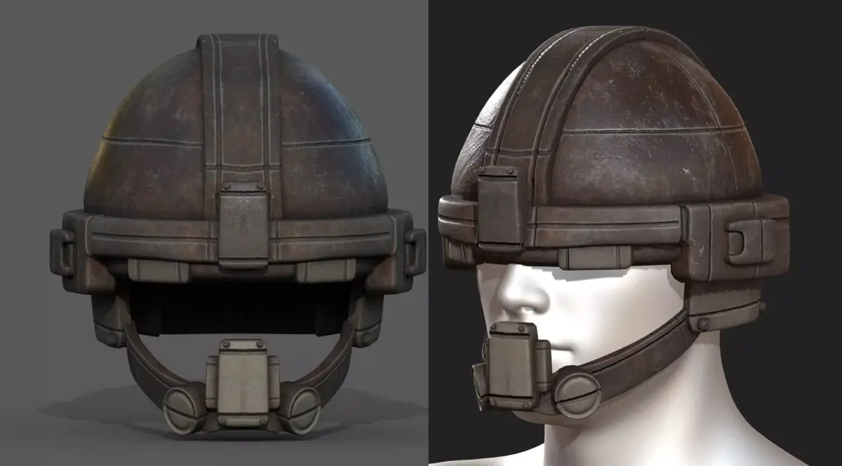 Helmet military combat soldier armor  Low-poly 3D model 10