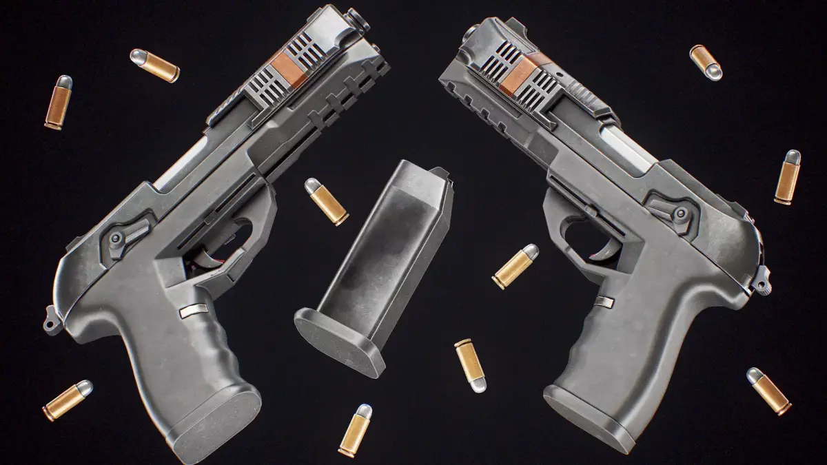 Cyberpunk Pistol Corporate Low-poly 3D model
