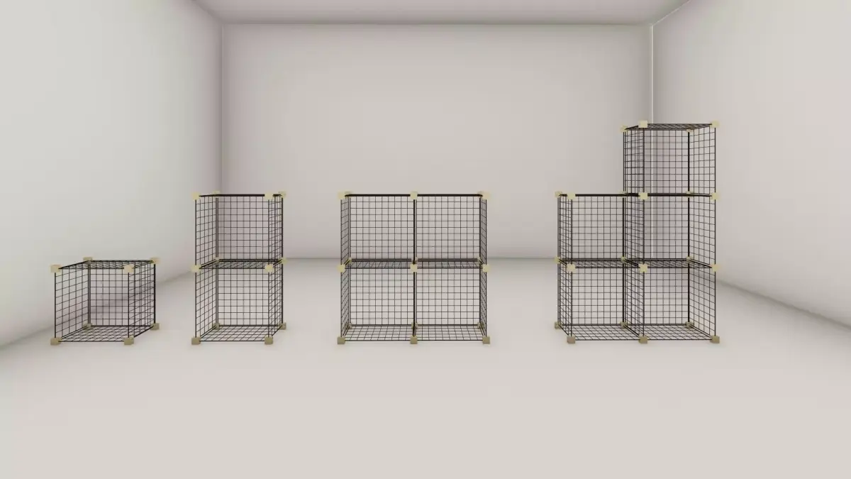 shelf set of wire baskets Free 3D model