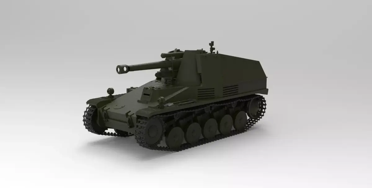 Wespe self-propelled gun 3D model purchase