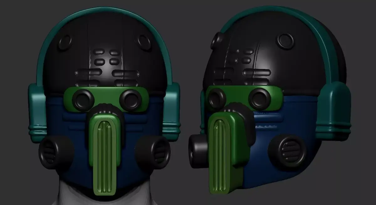 helmet high poly sculpt 3d printable  3D model 186