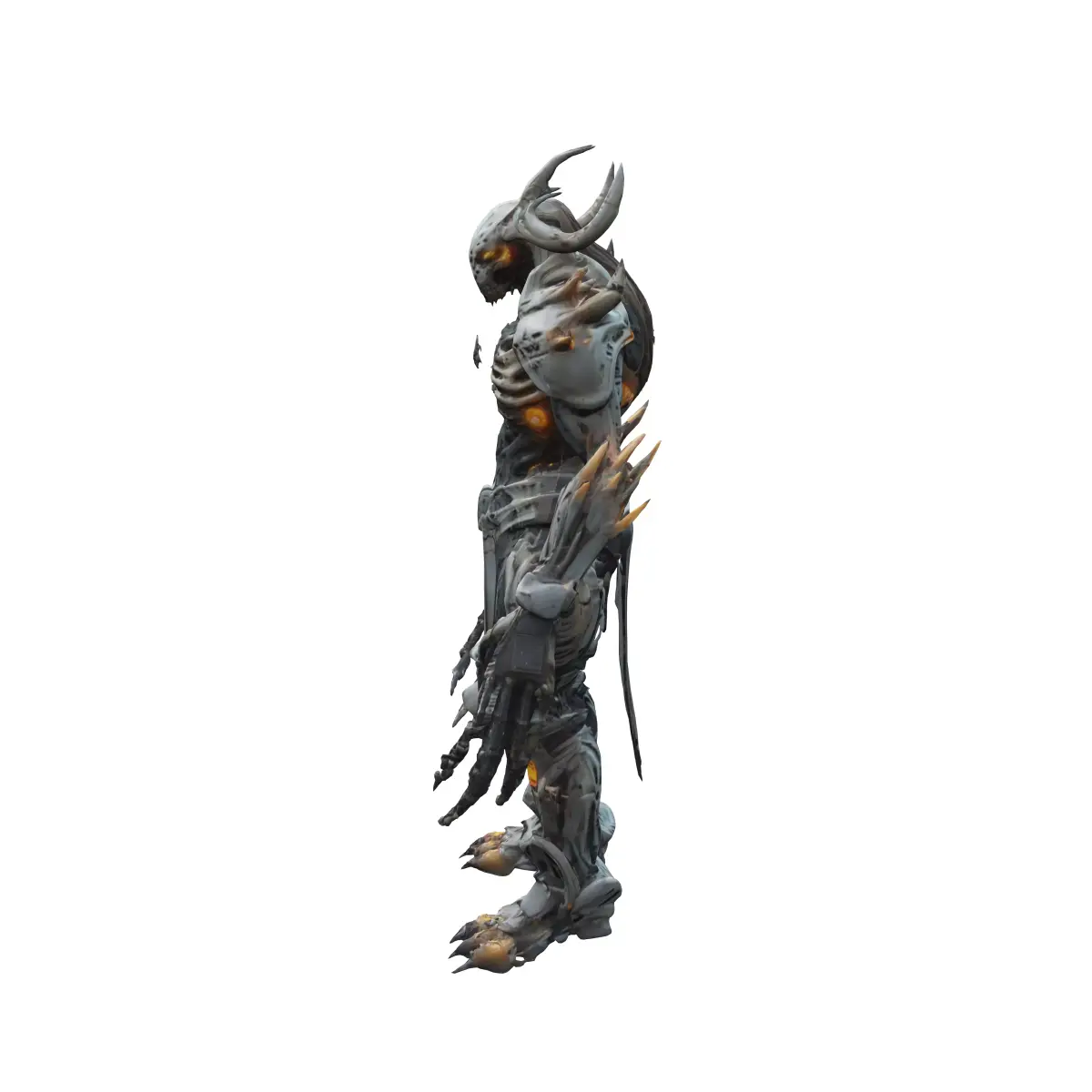scifi feral monstrum cyborg warrior with bone armor and claws... 3D model