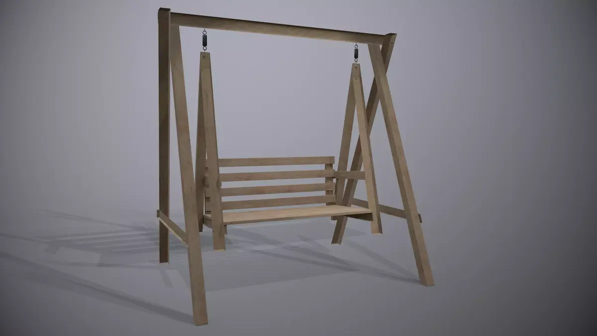 Wooden Swing Chair 3D model