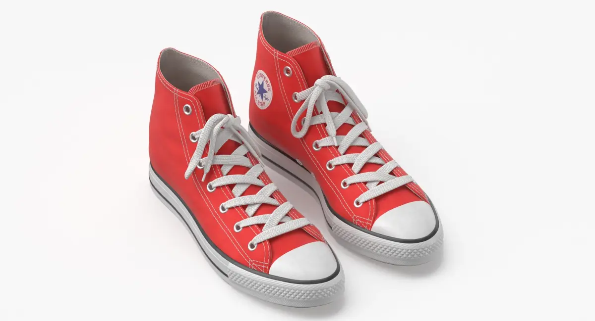 Basketball Leather Shoes Red 3D model