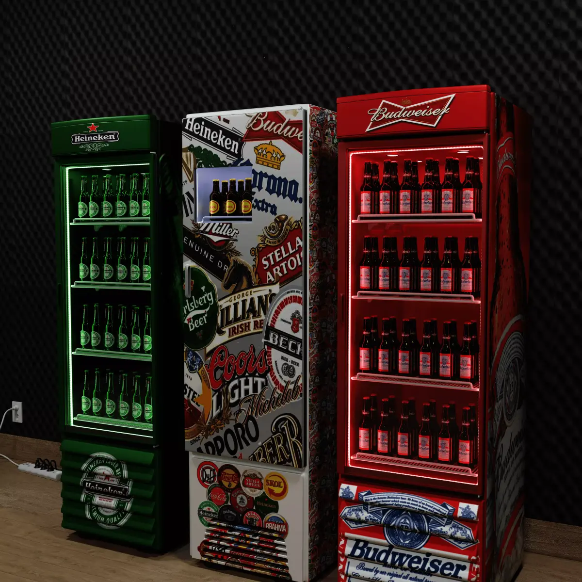 Commercial Beer Coolers and Beverage Display Collection 3D model