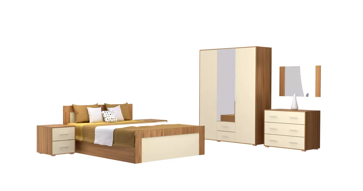Bedroom furniture set Free low-poly 3D model purchase