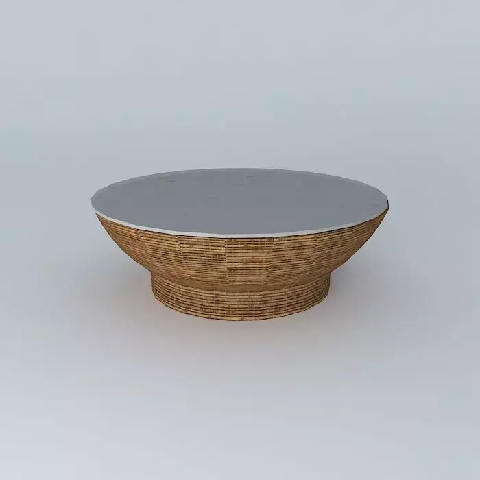 mesa de centro rattan e vidro coffee table rattan and glass Free 3D model