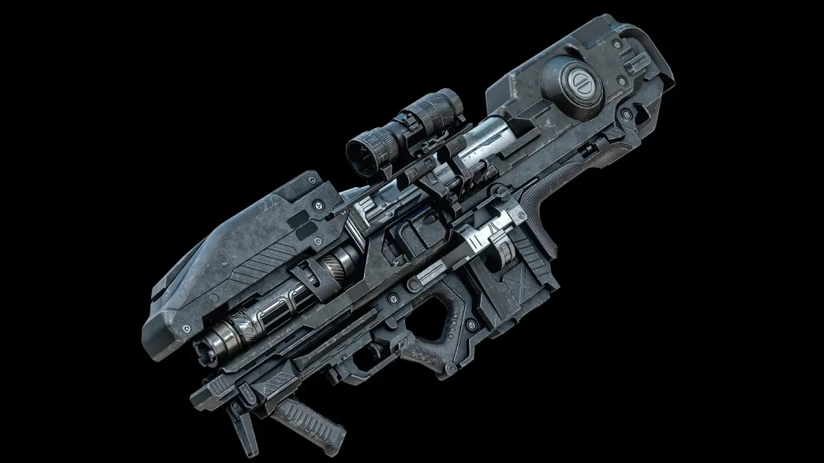 Sci-Fi Heavy Rifle Machine Gun PBR 3D model