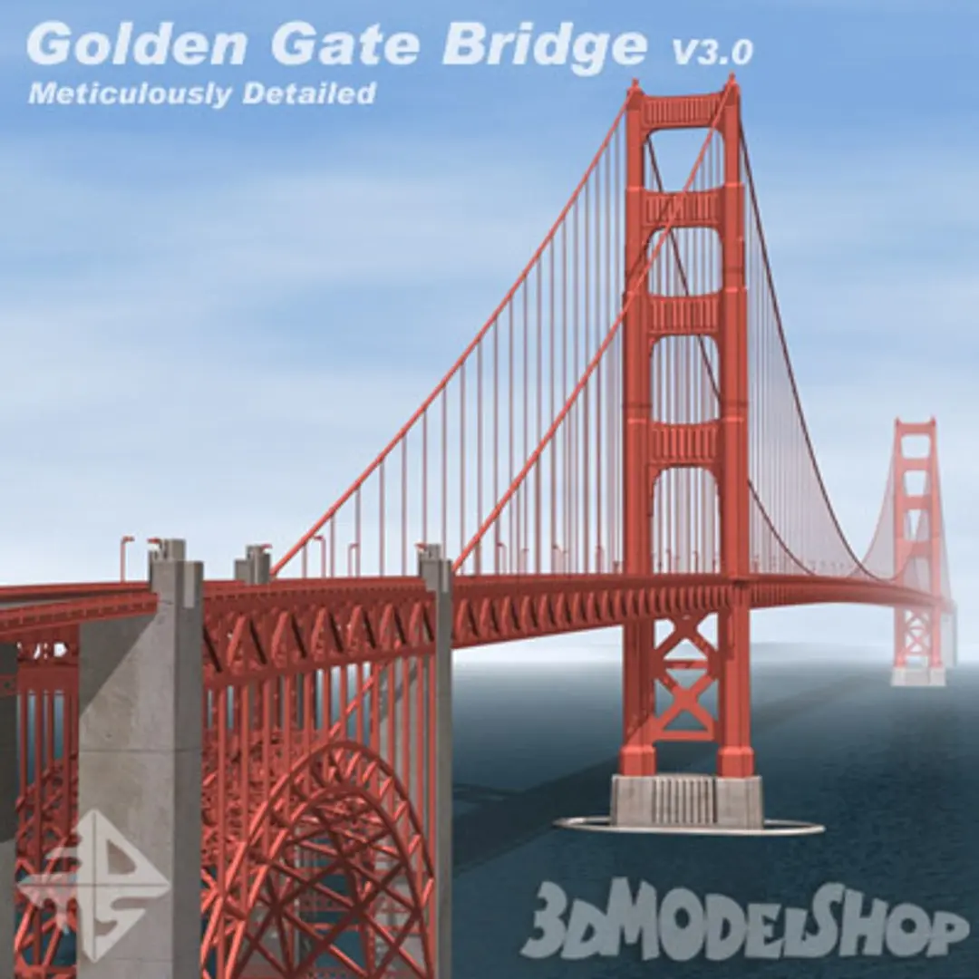 Golden Gate Bridge V3 Deluxe 3D model