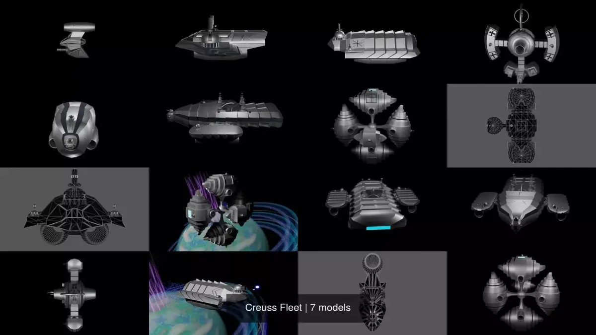Creuss Fleet 3D Model Pack