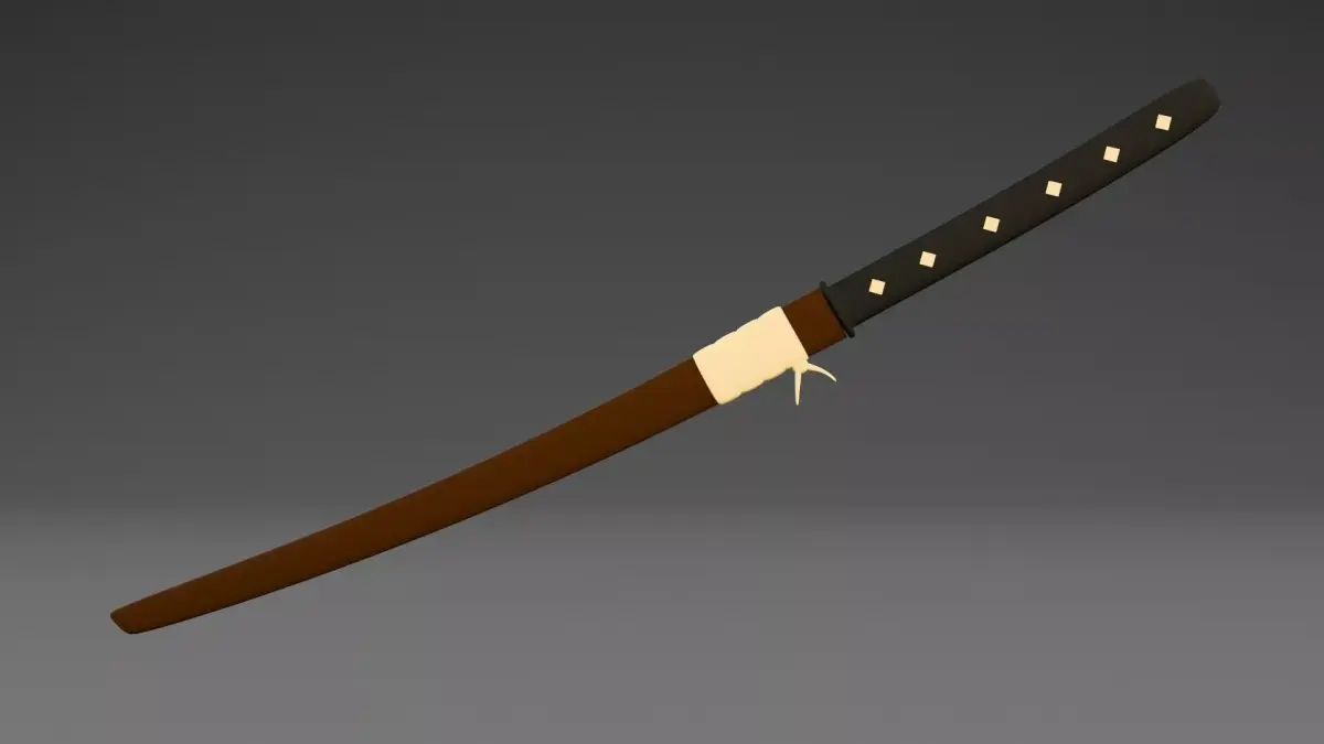 Katana Sword Japanese Samurai Weapon 3D Model Low-poly 3D model