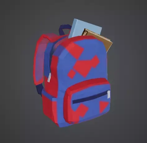 Low Poly Outdoor Adventure Backpack with Water Bottle Low-poly 3D model