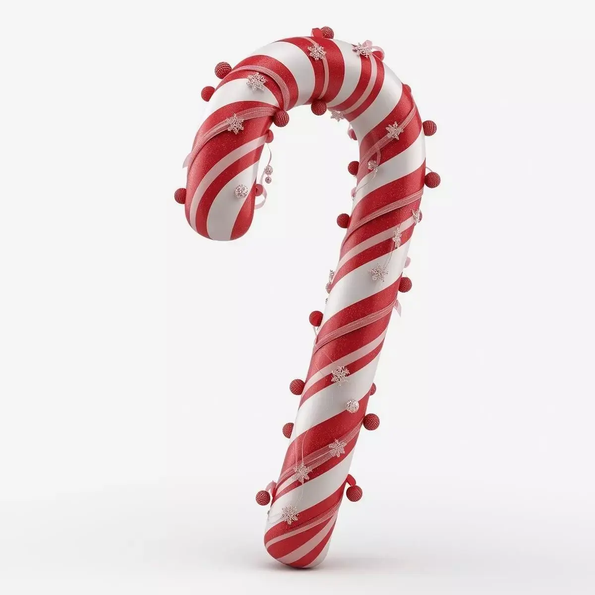 Oversized Candy Cane 3D Model Festive Holiday Prop Free low-poly 3D model