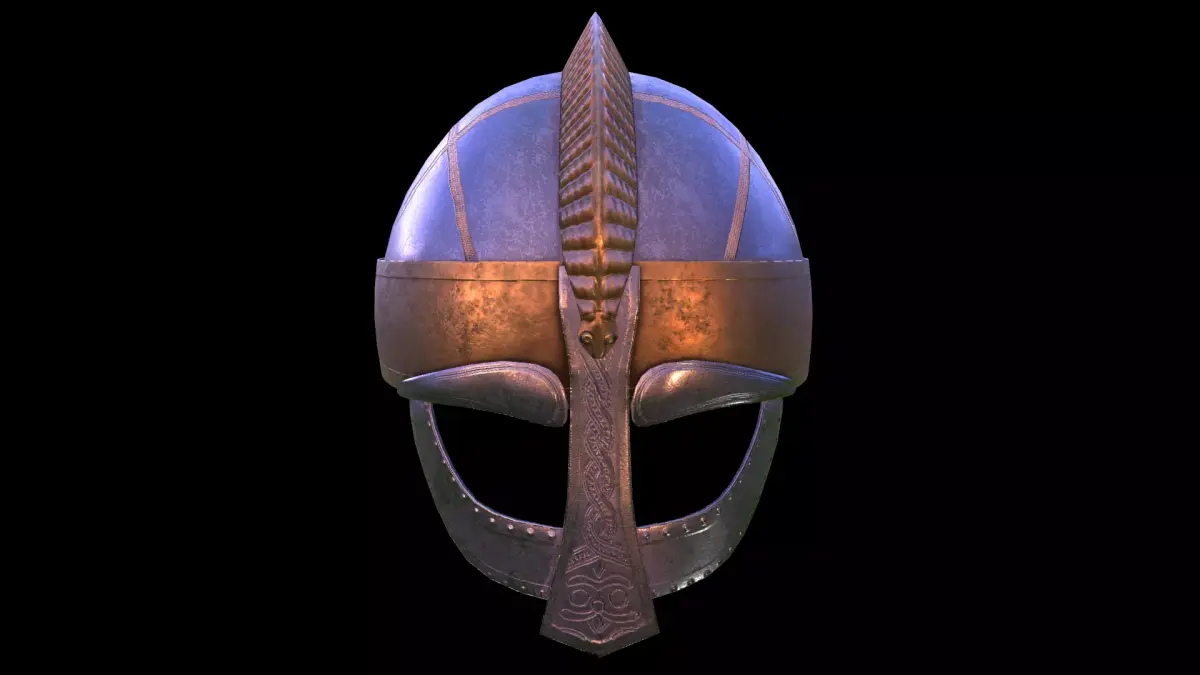 viking helmet Low-poly 3D model 10