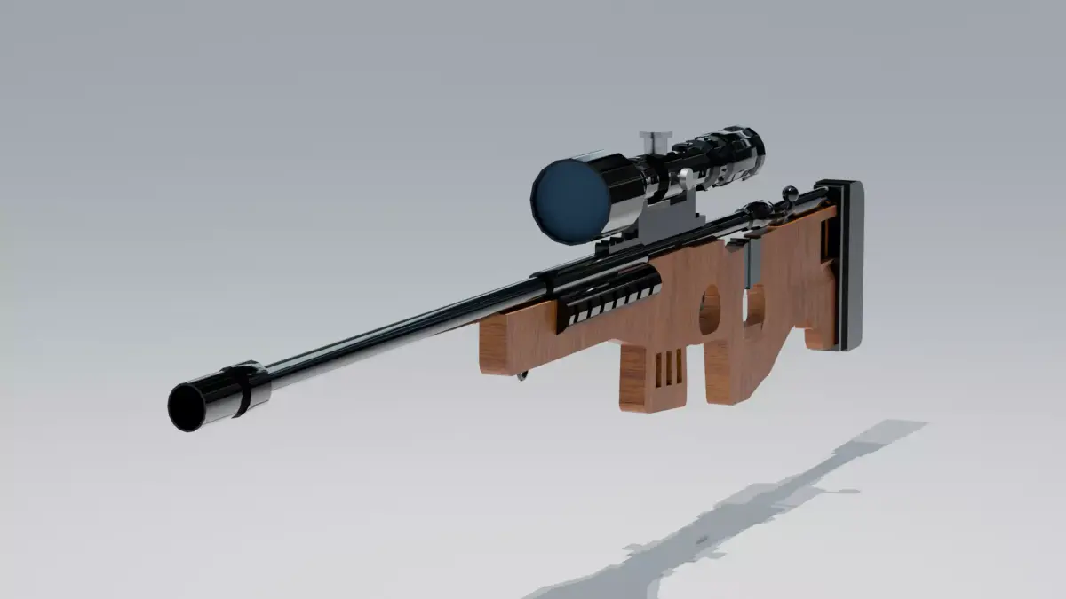 AAA Game Ready AWP Sniper Rifle Low Poly Optimized Low-poly 3D model