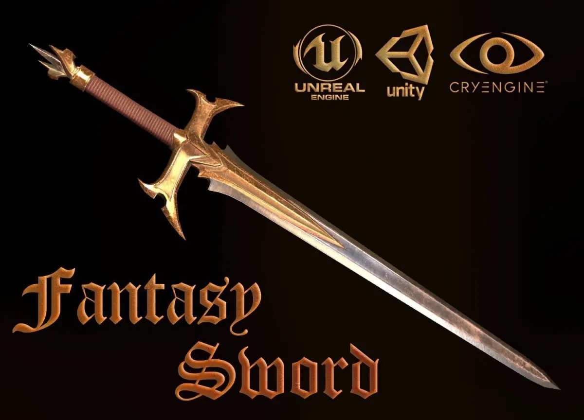 FANTASY SWORD Low-poly 3D model 27