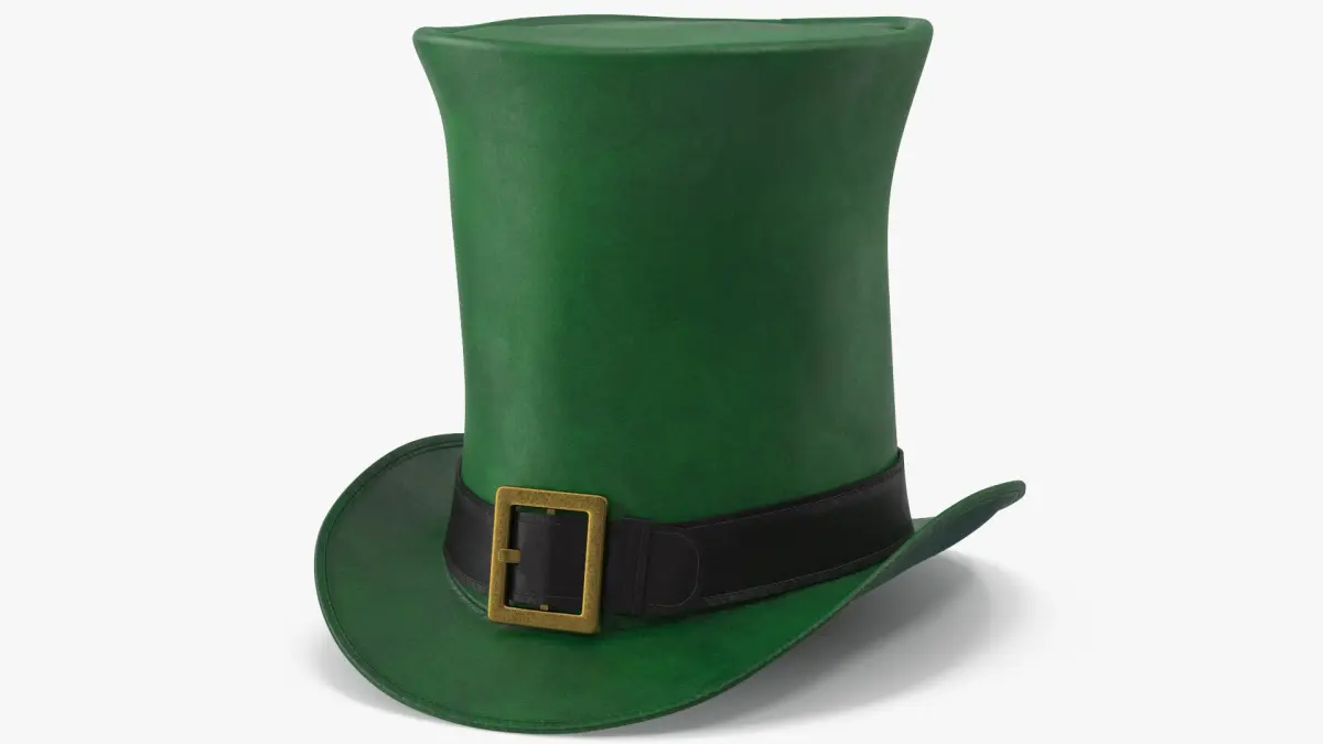 Leather Top Hat Green with Buckle v 2 3D model