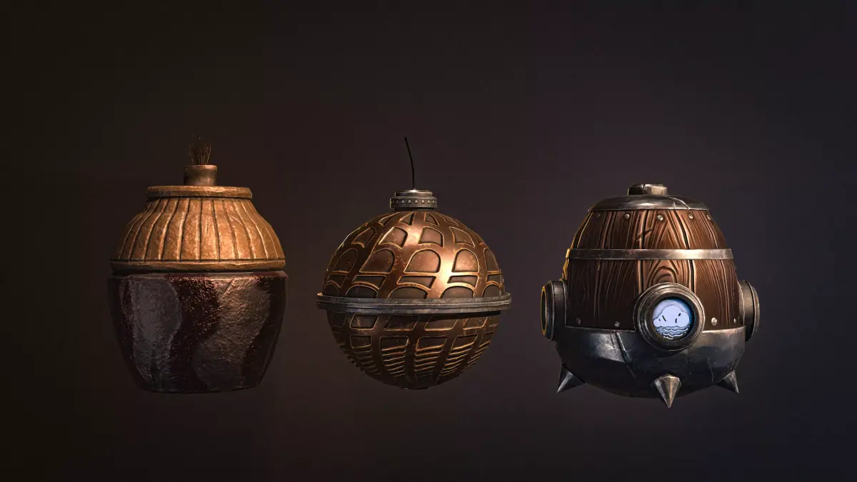 Medieval pocket bombs Stylized Low-poly 3D model
