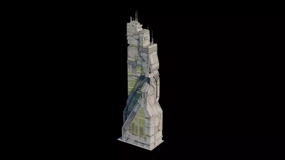 Cyberpunk Building 6 Low-poly 3D model purchase