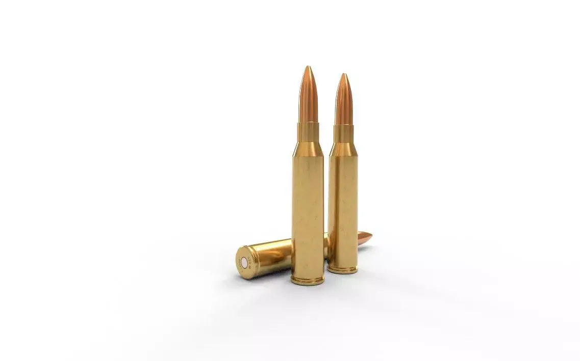 338 Lapua Magnum Ammo Low-poly 3D model