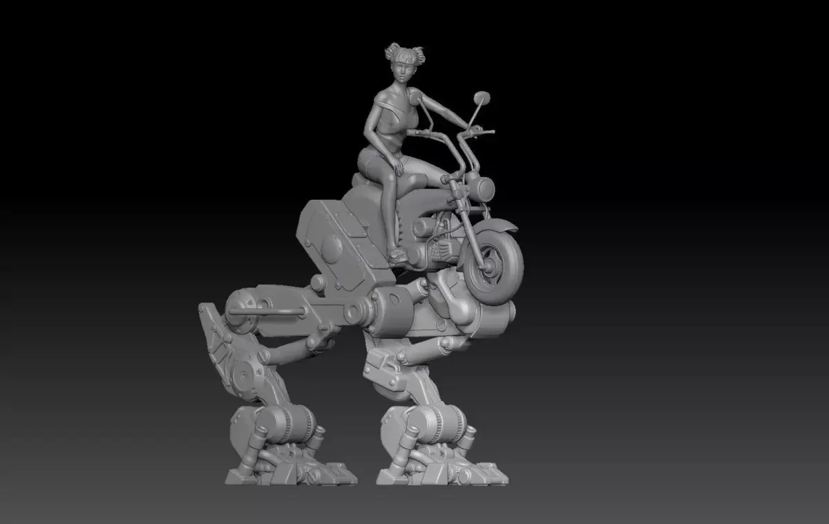 MECHA BIKE ANTIGRAVITY GIRL 2 3D print model
