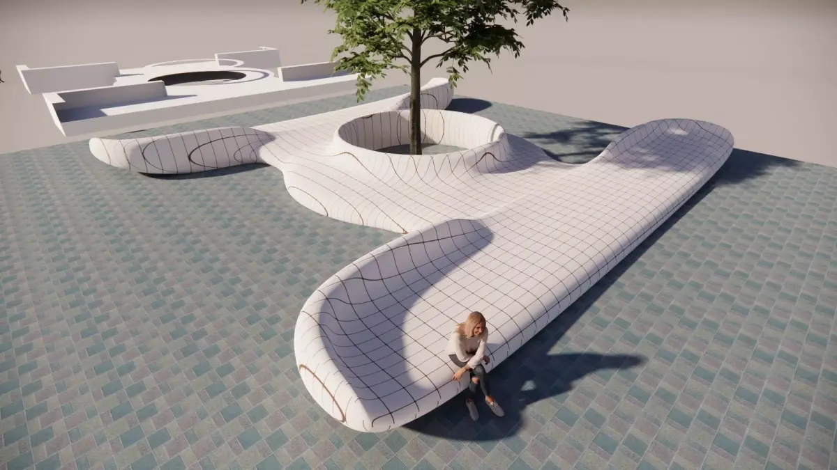 architecture art bench concept parametric Free 3D model
