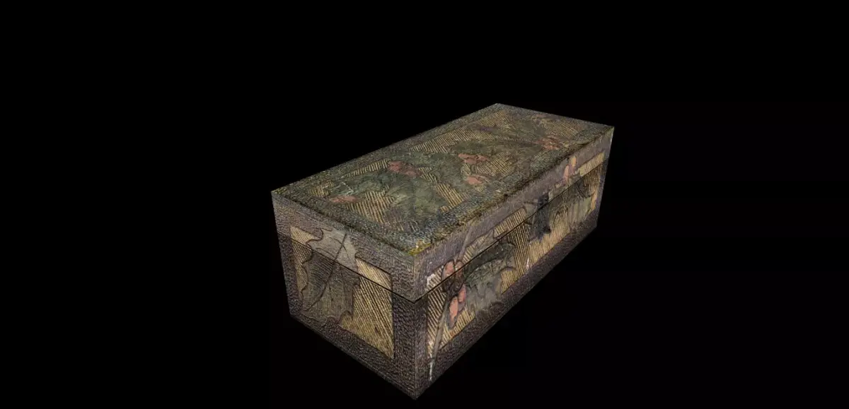 Wooden-Box treasure chest Low-poly 3D model