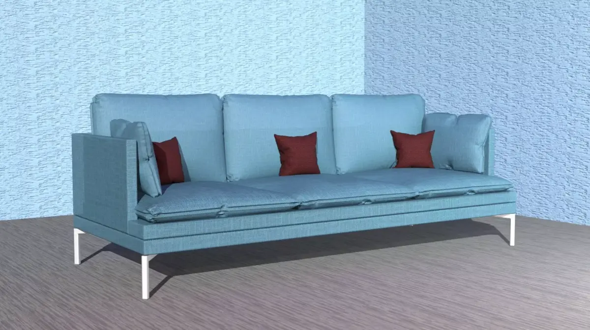 Realistic 3D Couch Sofa Model - High Quality PBR Furniture Asset Free 3D model