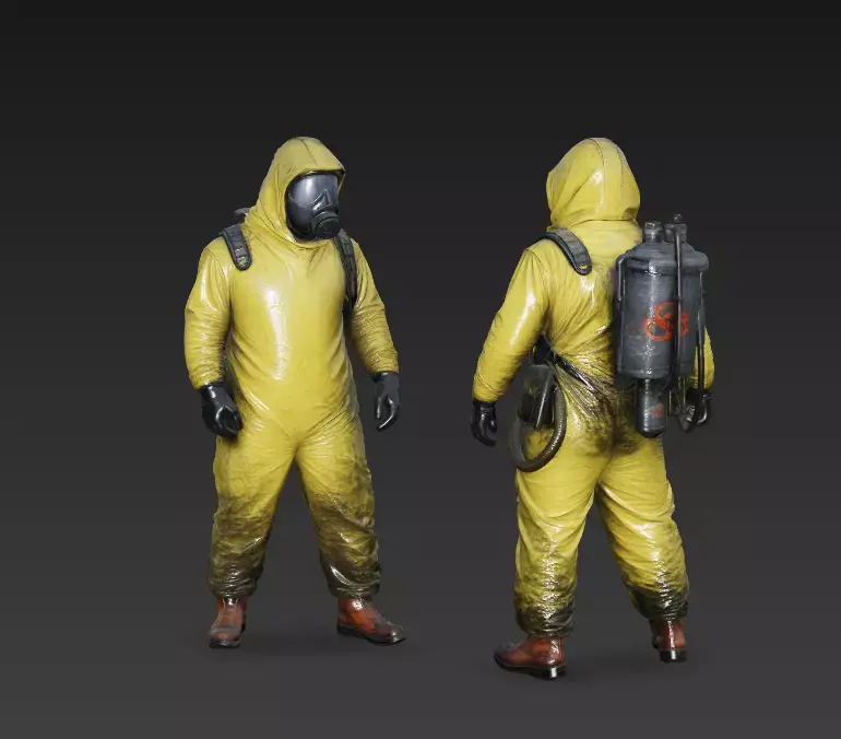 Post Apocalyptic Hazmat Character  Biohazard Containment  3D model