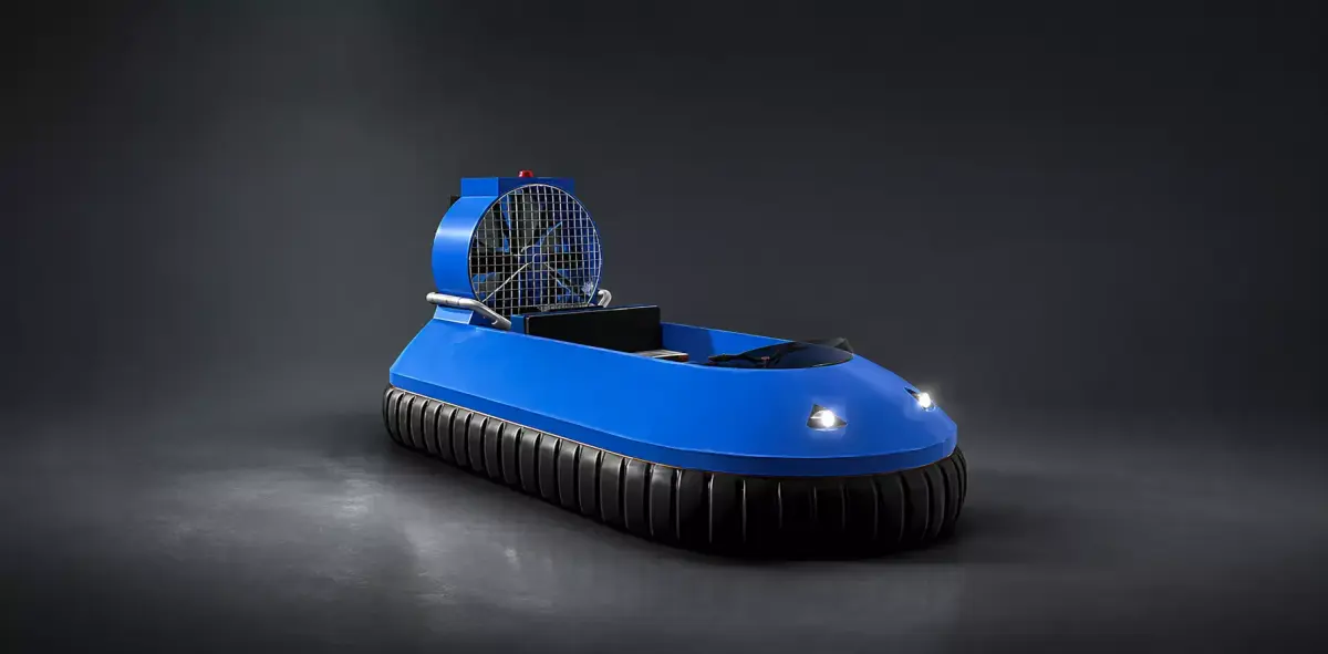 Blue Hovercraft Vehicle Low-poly 3D model