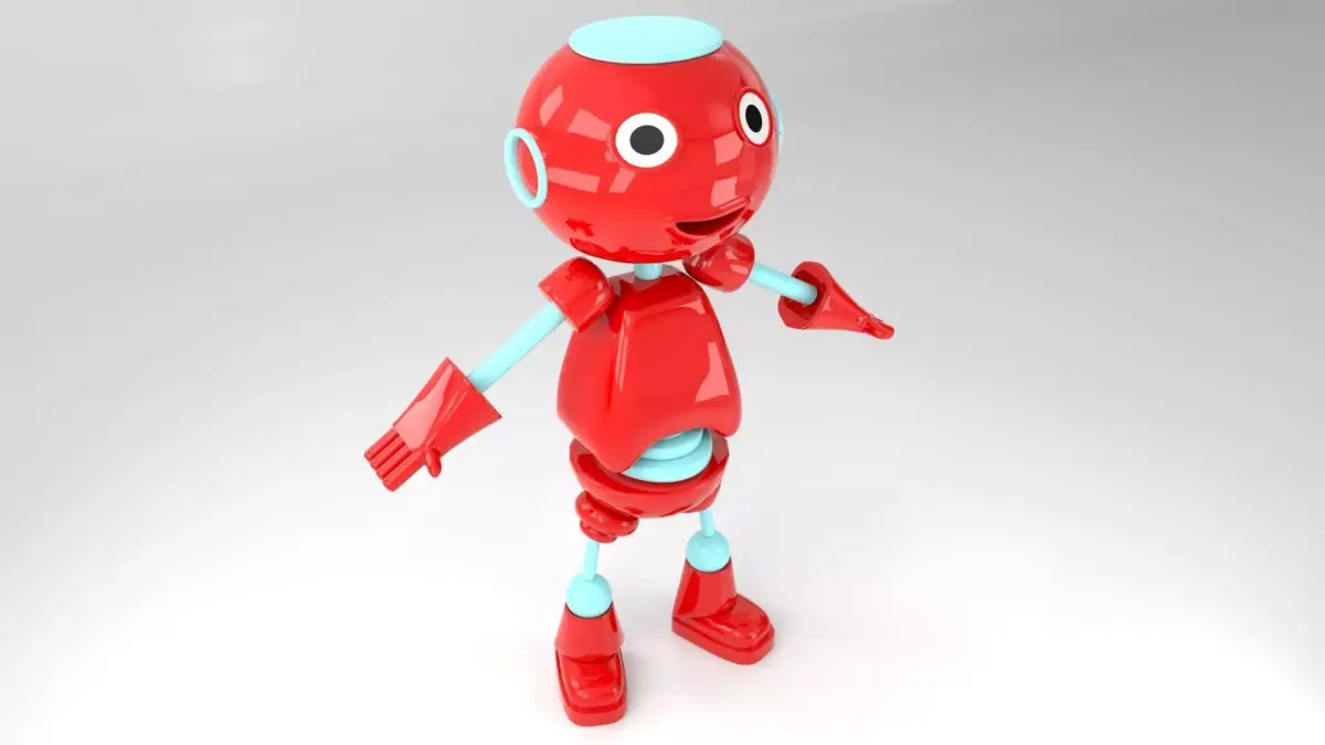 Cute Mini Robot Low-poly 3D model