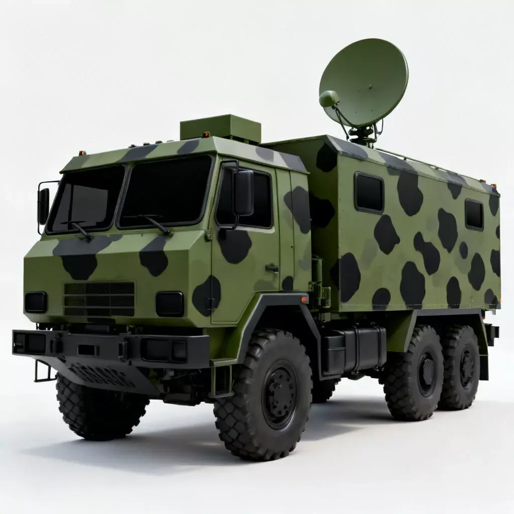 Realistic Military Radar Truck 3D Model Low-poly 3D model
