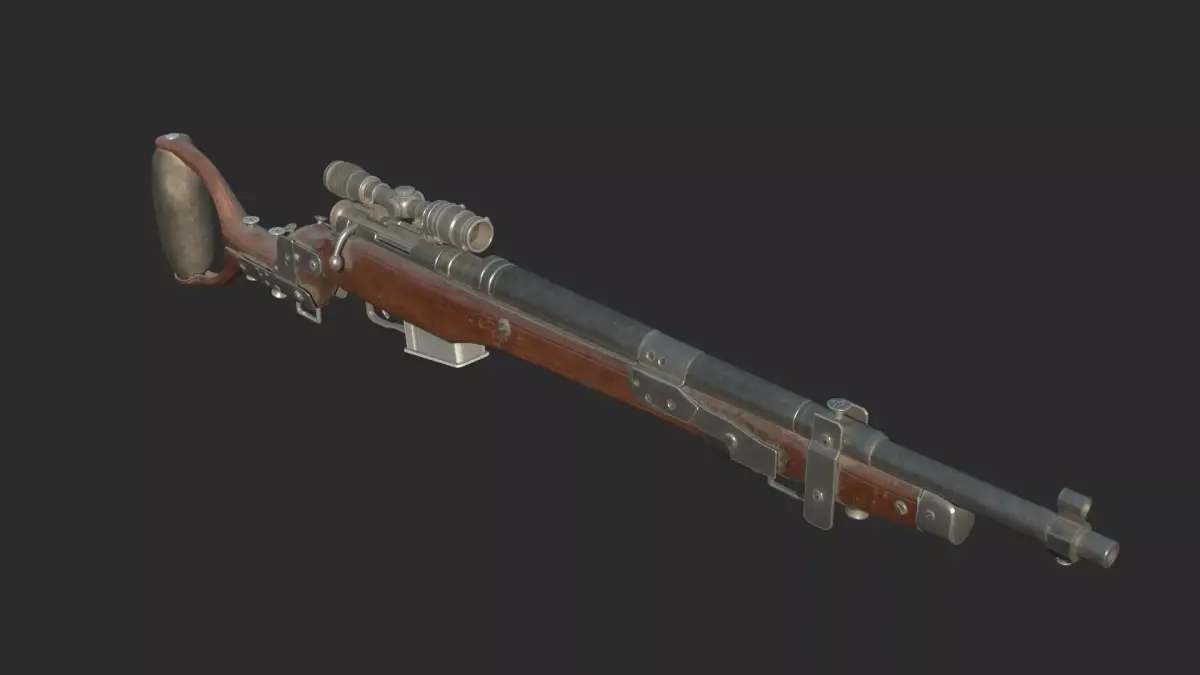 Future sci-fi wasteland-style sniper rifle 3D model