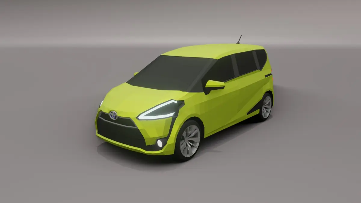 Toyota Sienta low poly 3D model