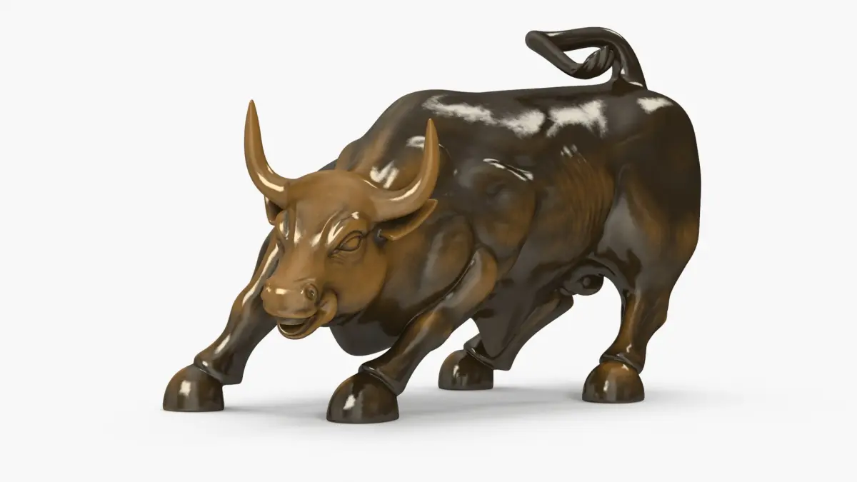 Wall Street Charging Bull Sculpture 3D model