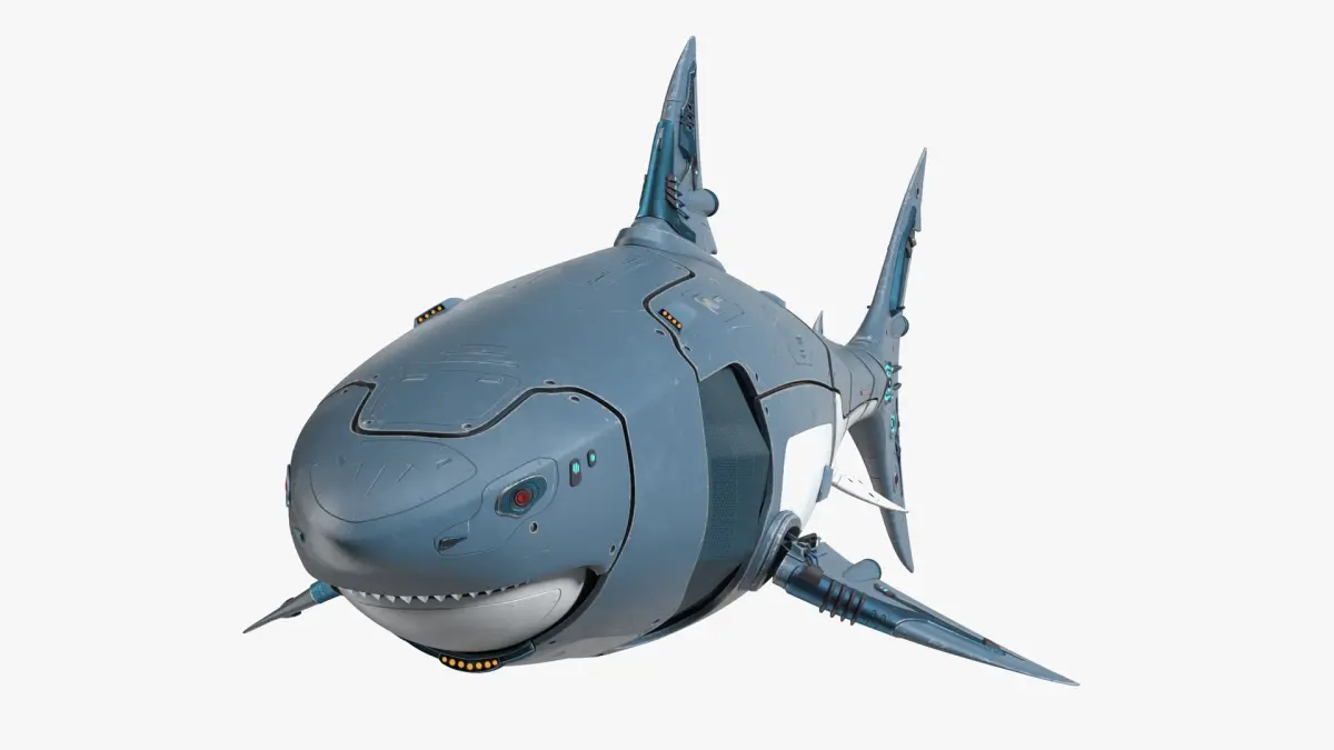 Shark Robot Rigged for Cinema 4D 3D model