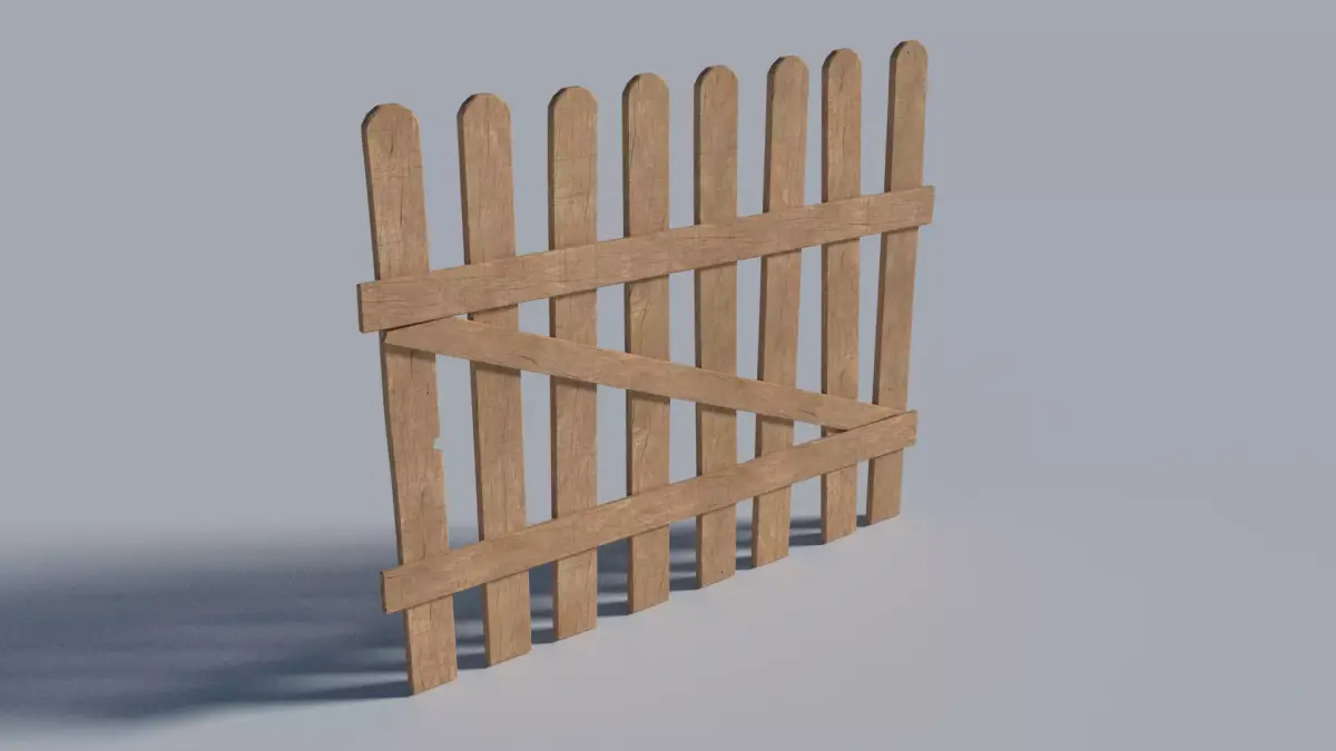 Fence wooden picket Free 3D model purchase