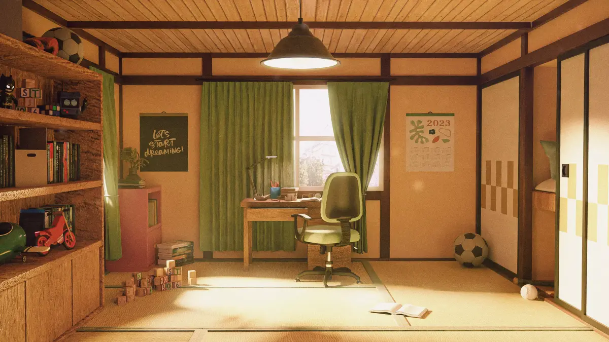 nobita doraemon room 3D model 3D model